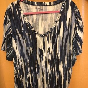 Roaman's (3X) striped top - fits like 5X